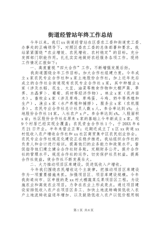 2024年街道经管站年终工作总结