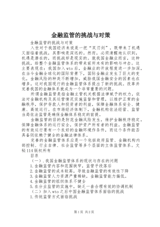 2024年金融监管的挑战与对策