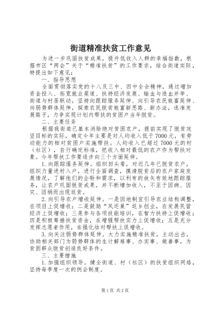 2024年街道精准扶贫工作意见