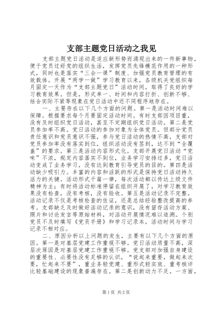 2024年支部主题党日活动之我见