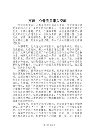 2024年支部主心骨党员带头交流