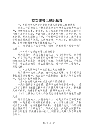 2024年校支部书记述职报告