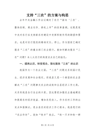 2024年支持三农的方案与构思