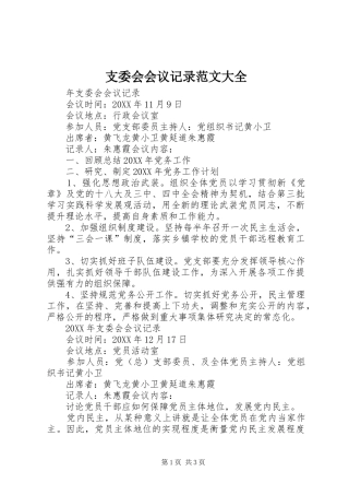 2024年支委会会议记录范文大全