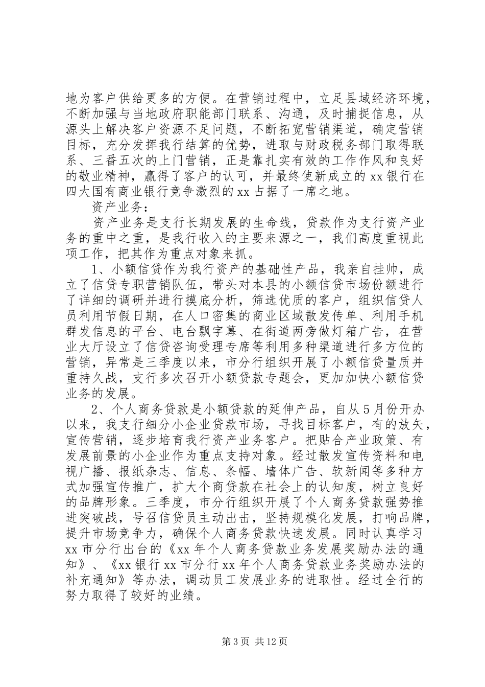 2024年支行行长述职报告范文三篇_第3页