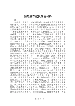 2024年知敬畏存戒惧剖析材料