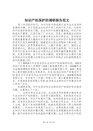 2024年知识产权保护的调研报告范文