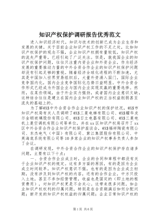 2024年知识产权保护调研报告优秀范文