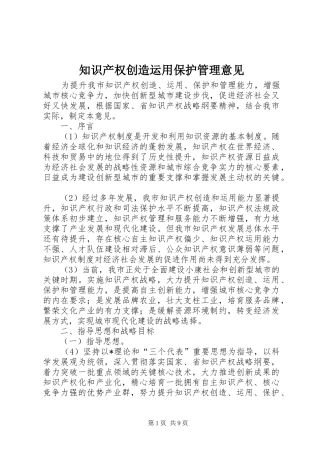 2024年知识产权创造运用保护管理意见