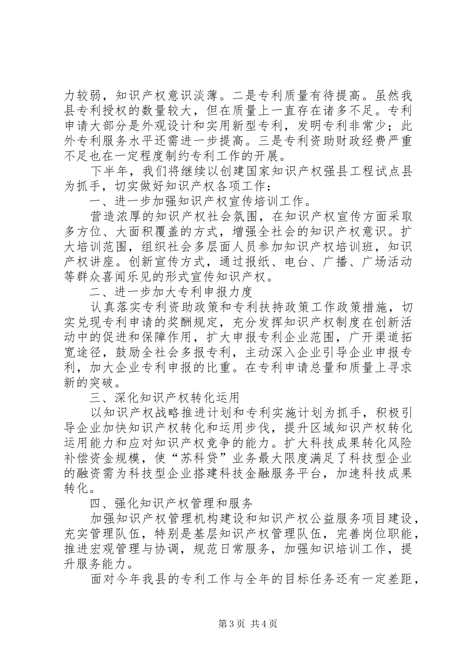 2024年知识产权工作上半年总结及下半年工作计划_第3页