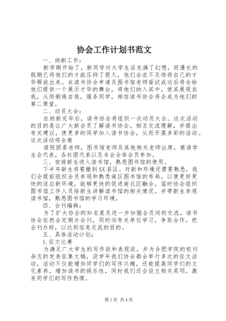 2024年协会工作计划书范文