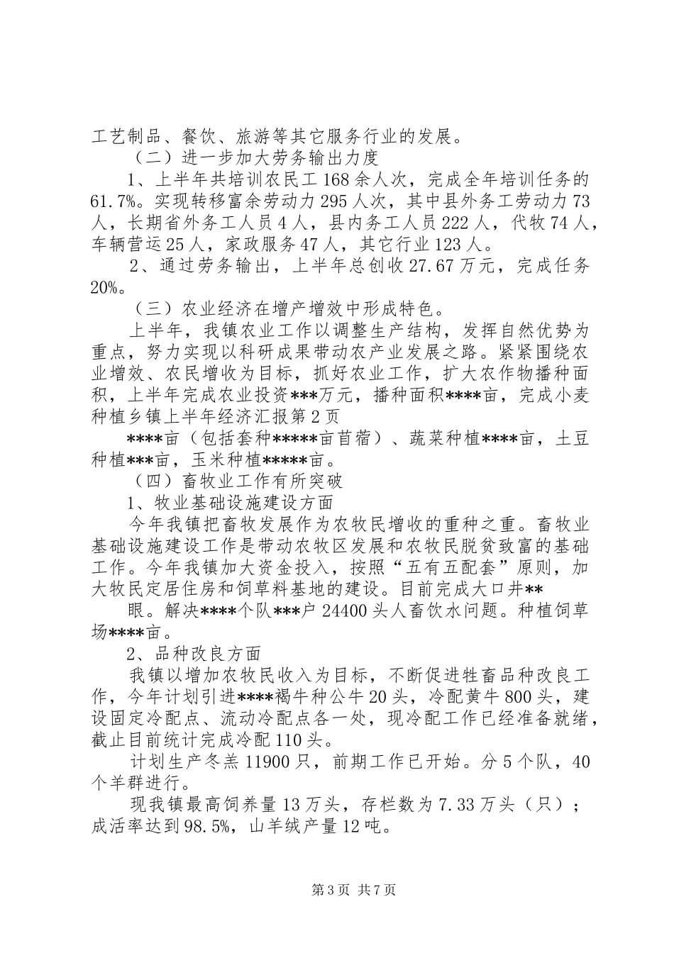 2024年乡镇上半年经济汇报_第3页
