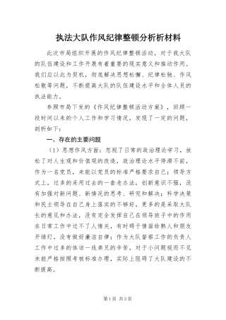 2024年执法大队作风纪律整顿分析析材料