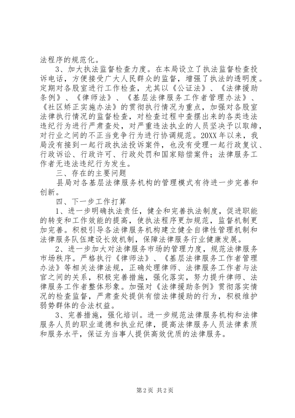2024年执法监督检查工作汇报_第2页
