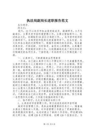 2024年执法局副局长述职报告范文