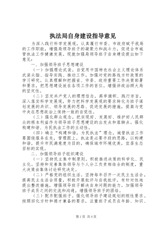 2024年执法局自身建设指导意见