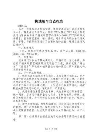 2024年执法用车自查报告