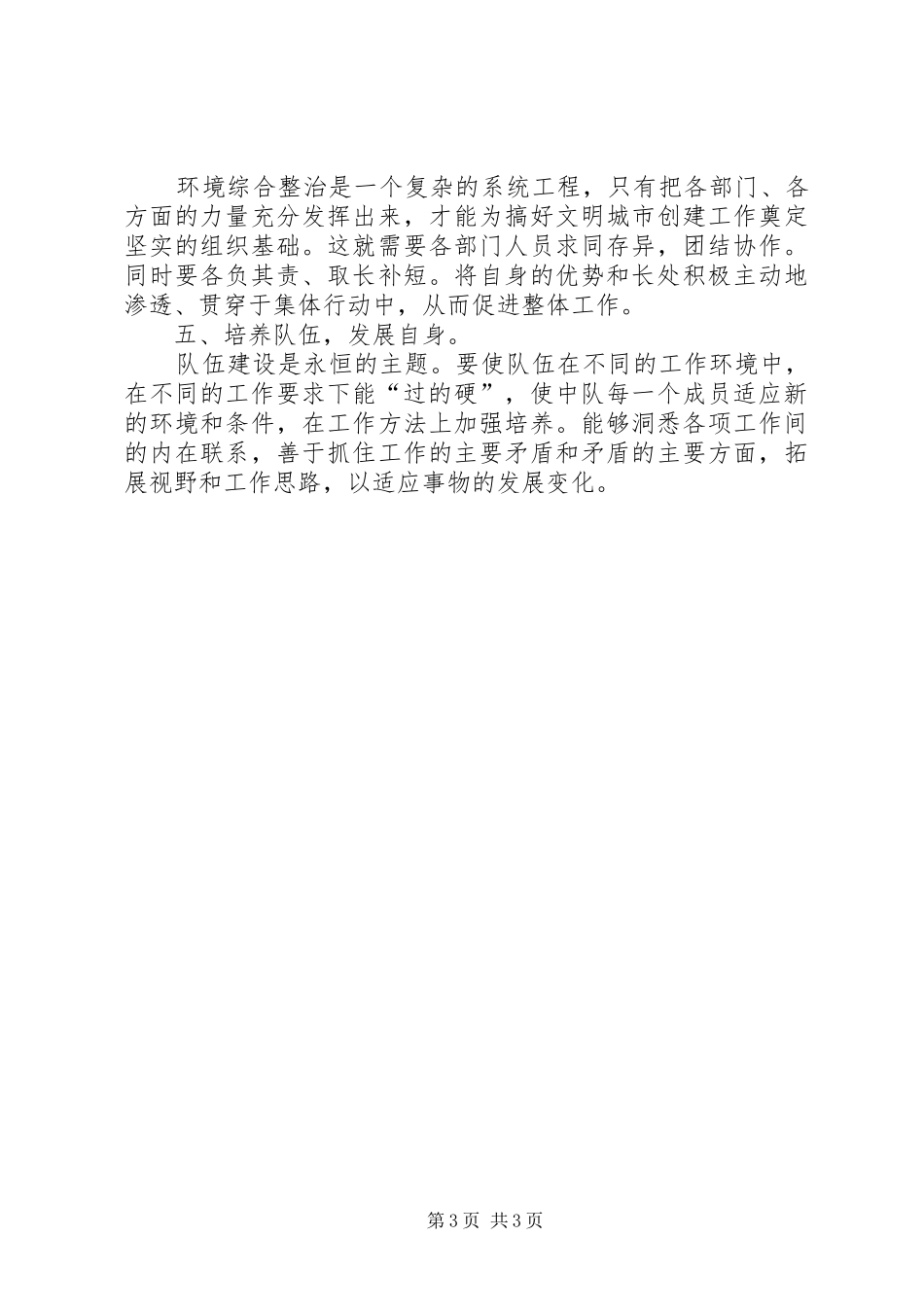 2024年执法中队驻办事处后开展工作情况汇报_第3页