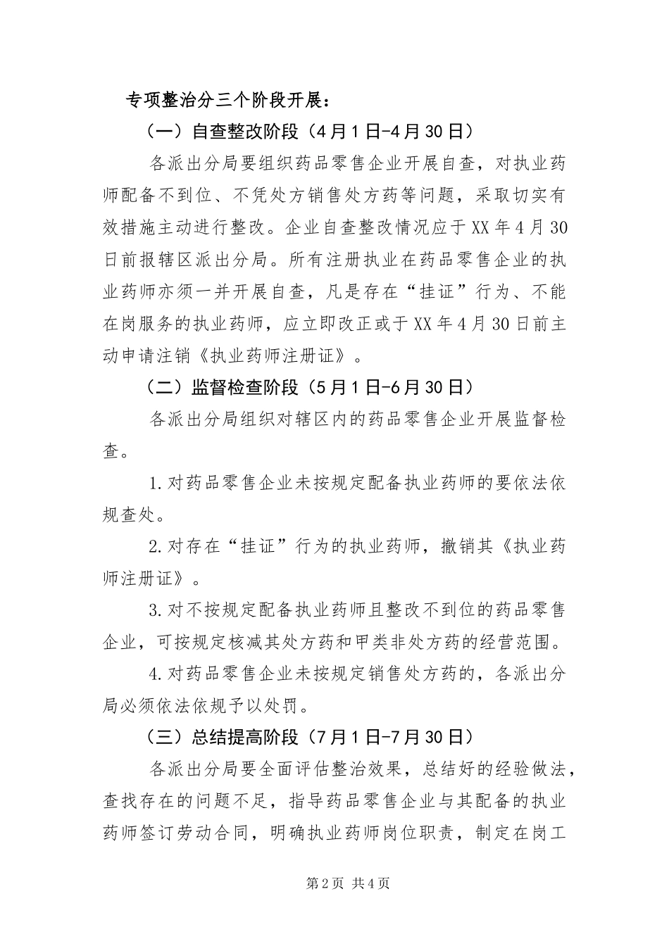 2024年执业药师挂证行为整治工作方案_第2页