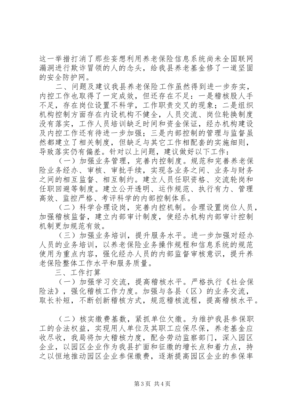 2024年乡镇社保局年度稽核工作总结_第3页