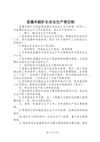 2024年直属井副矿长安全生产责任制