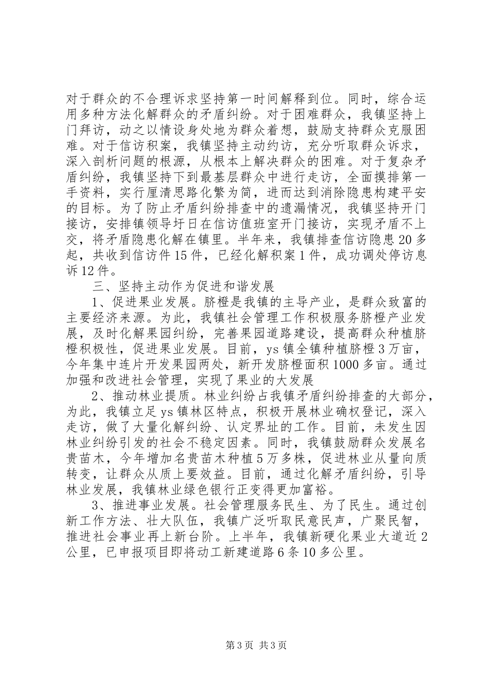 2024年乡镇社会管理服务中心工作汇报_第3页