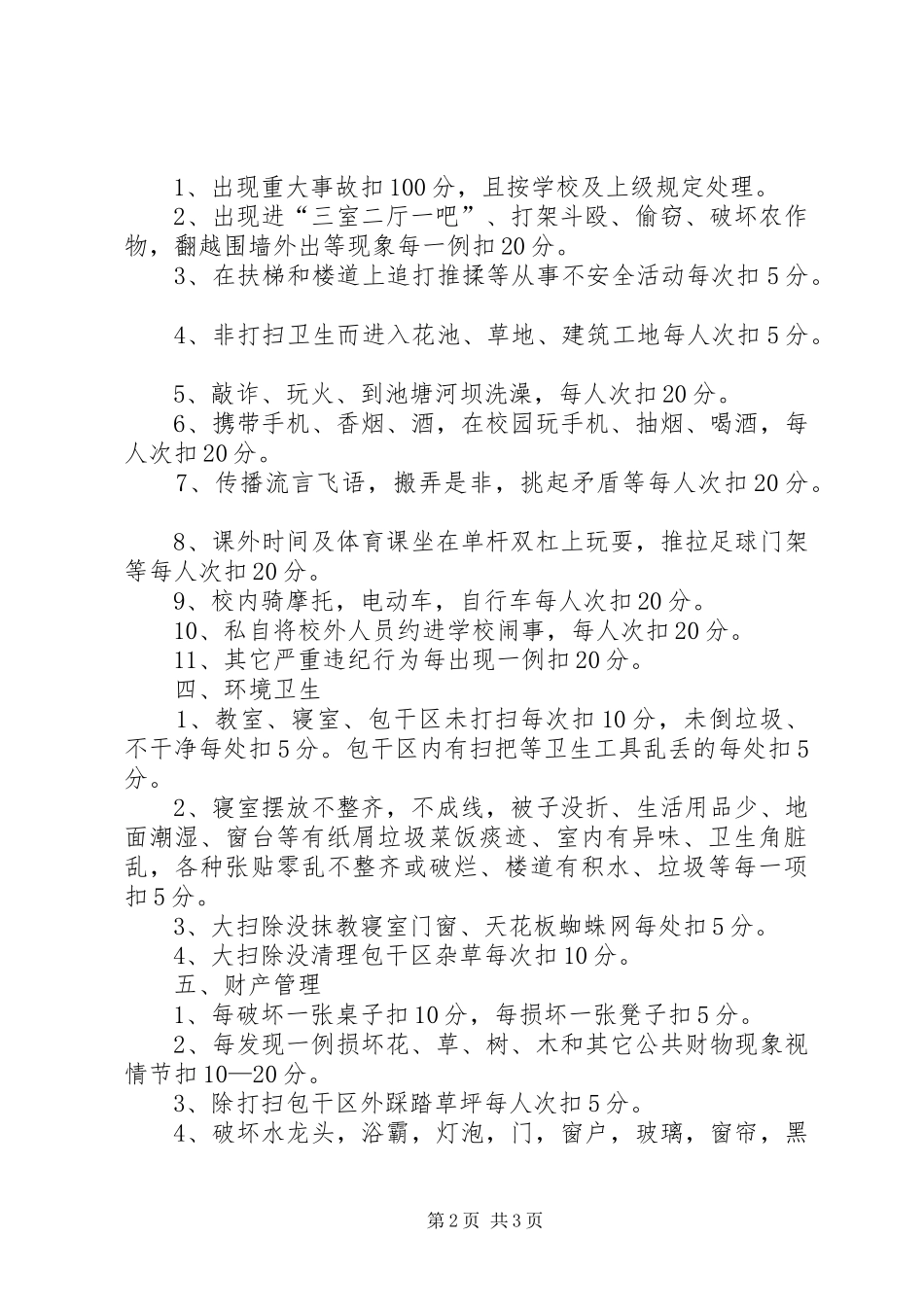 2024年值周检查管理工作评分细则_第2页