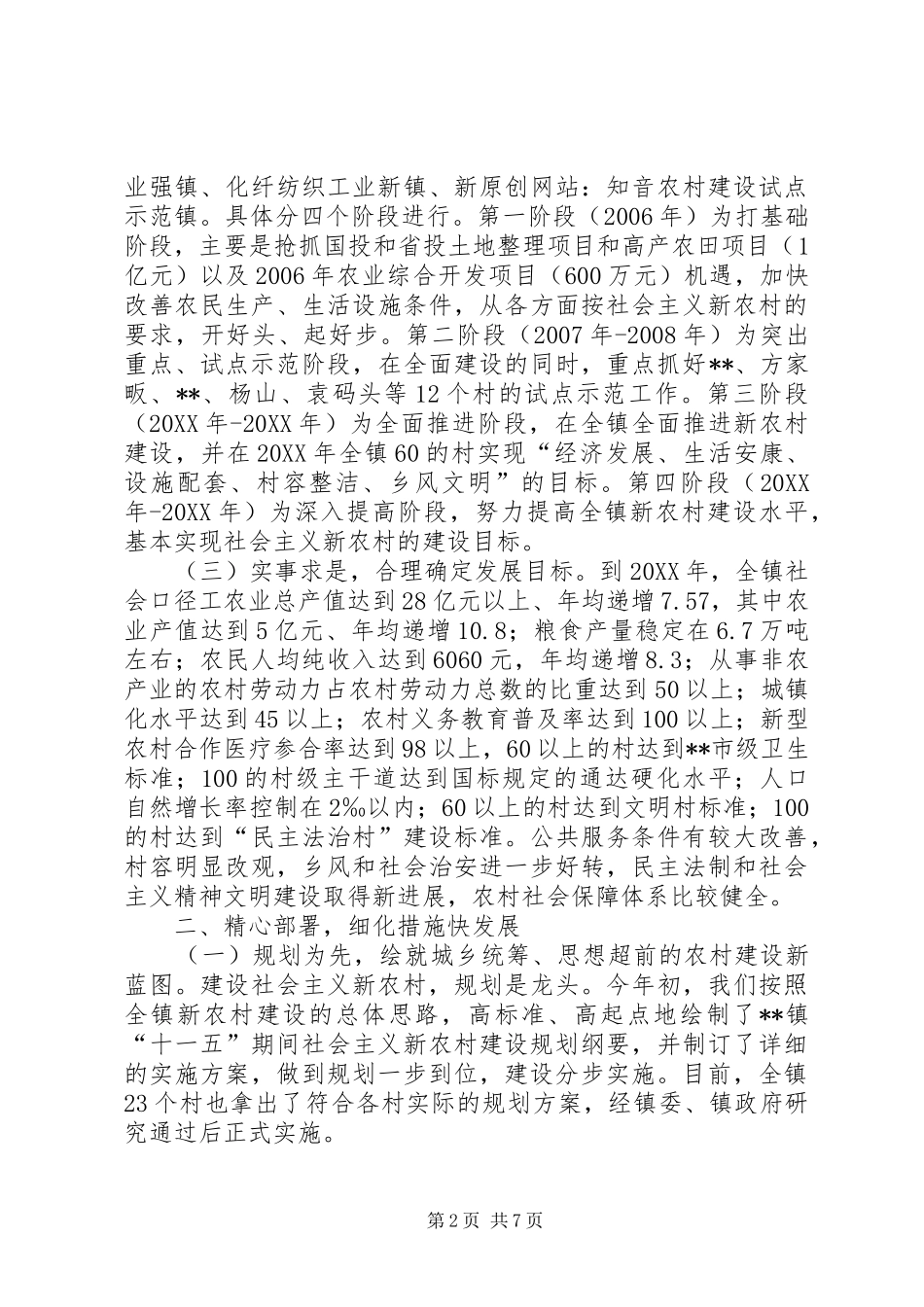 2024年乡镇社会主义新农村建设交流材料_第2页
