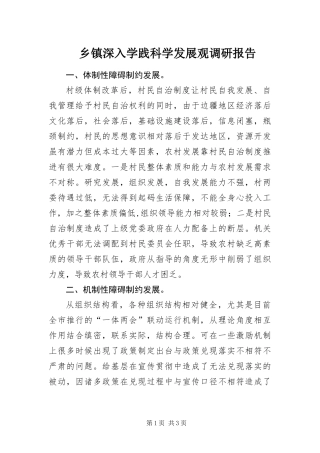 2024年乡镇深入学践科学发展观调研报告