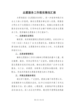 2024年志愿服务工作落实情况汇报