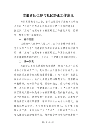 2024年志愿者队伍参与社区矫正工作意见