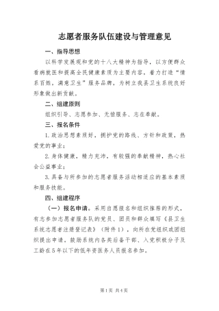 2024年志愿者服务队伍建设与管理意见