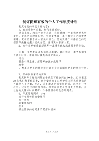 2024年制订简短有效的个人工作年度计划