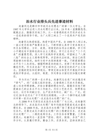 2024年治水行业排头兵先进事迹材料
