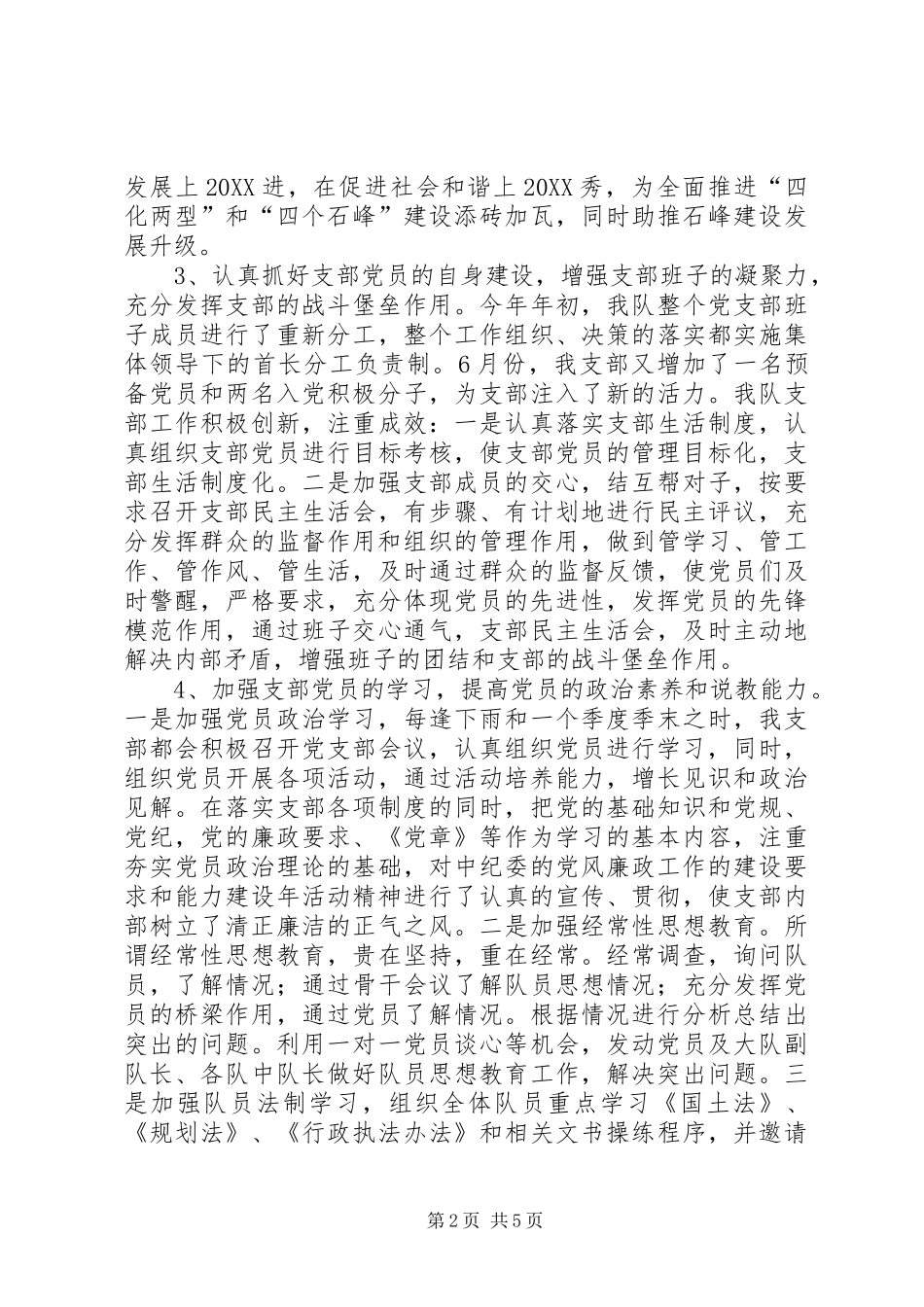 2024年治违大队书记上半年述职_第2页