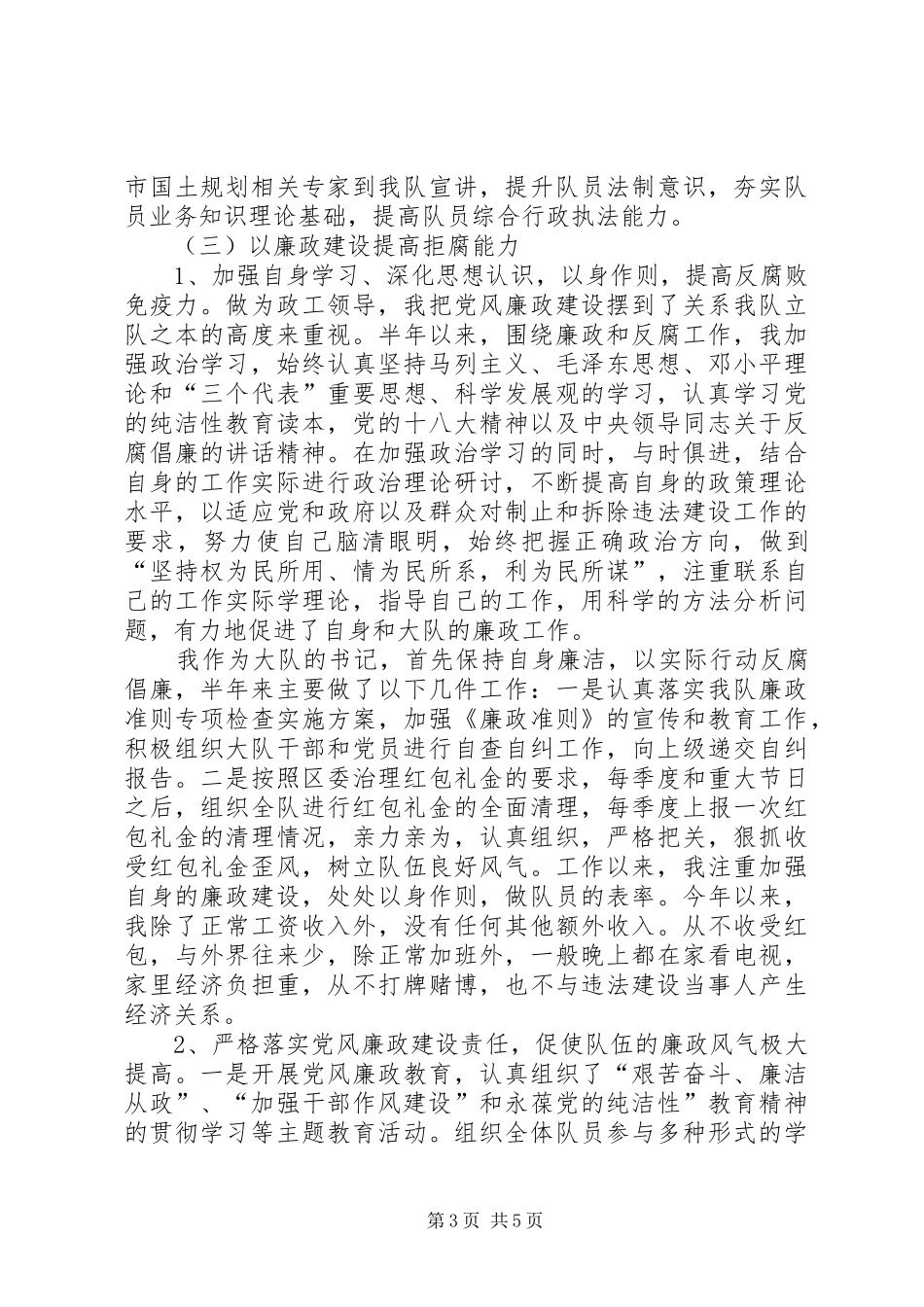 2024年治违大队书记上半年述职_第3页