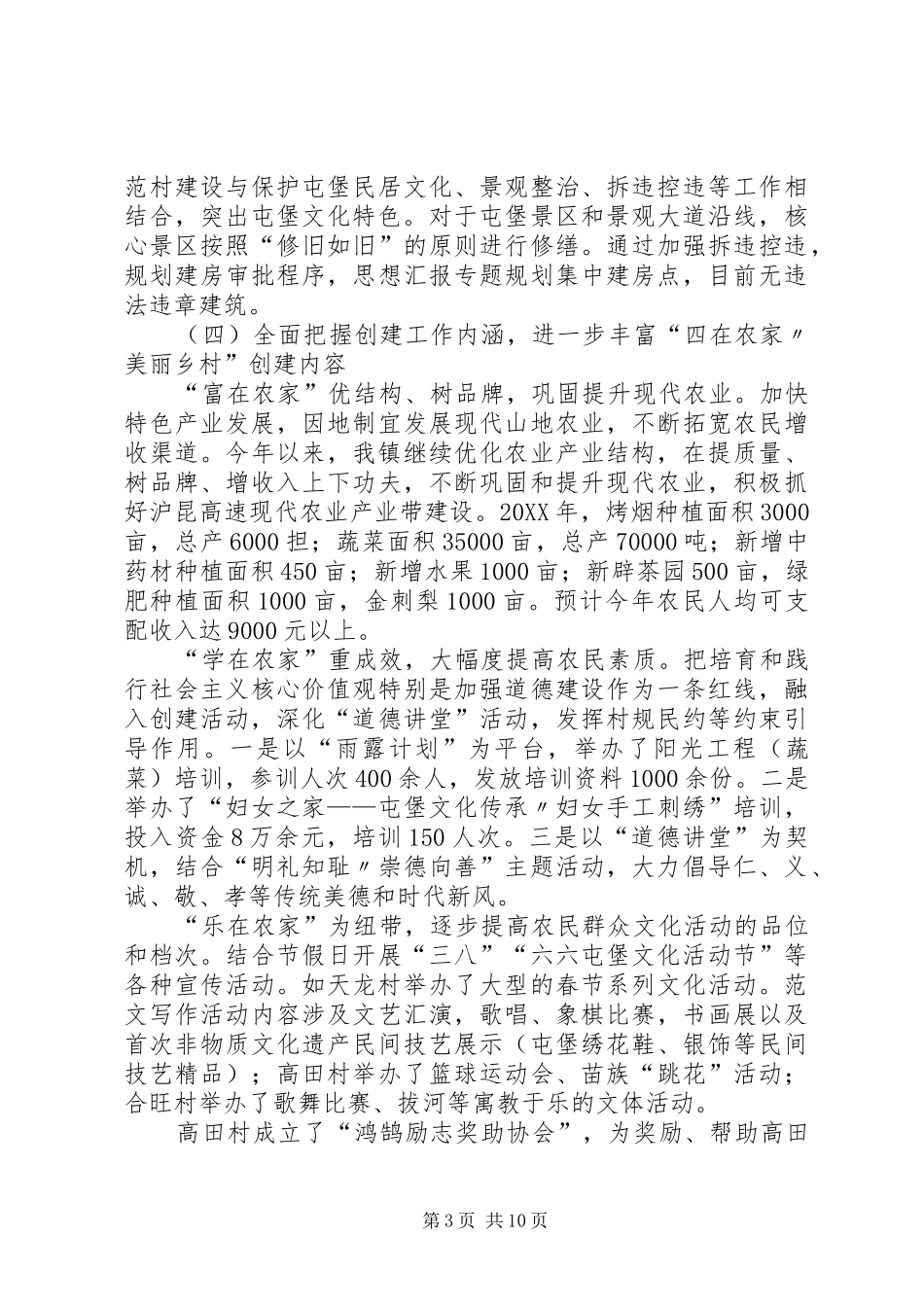 2024年乡镇四在农家美丽乡村年终工作总结_第3页