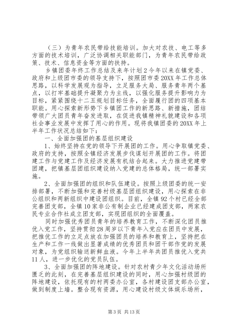 2024年乡镇团委年终工作总结及来年计划_第3页