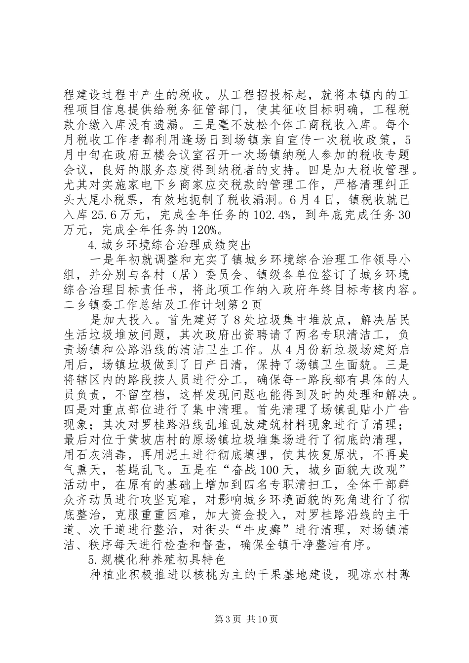 2024年乡镇委工作总结及工作计划_第3页