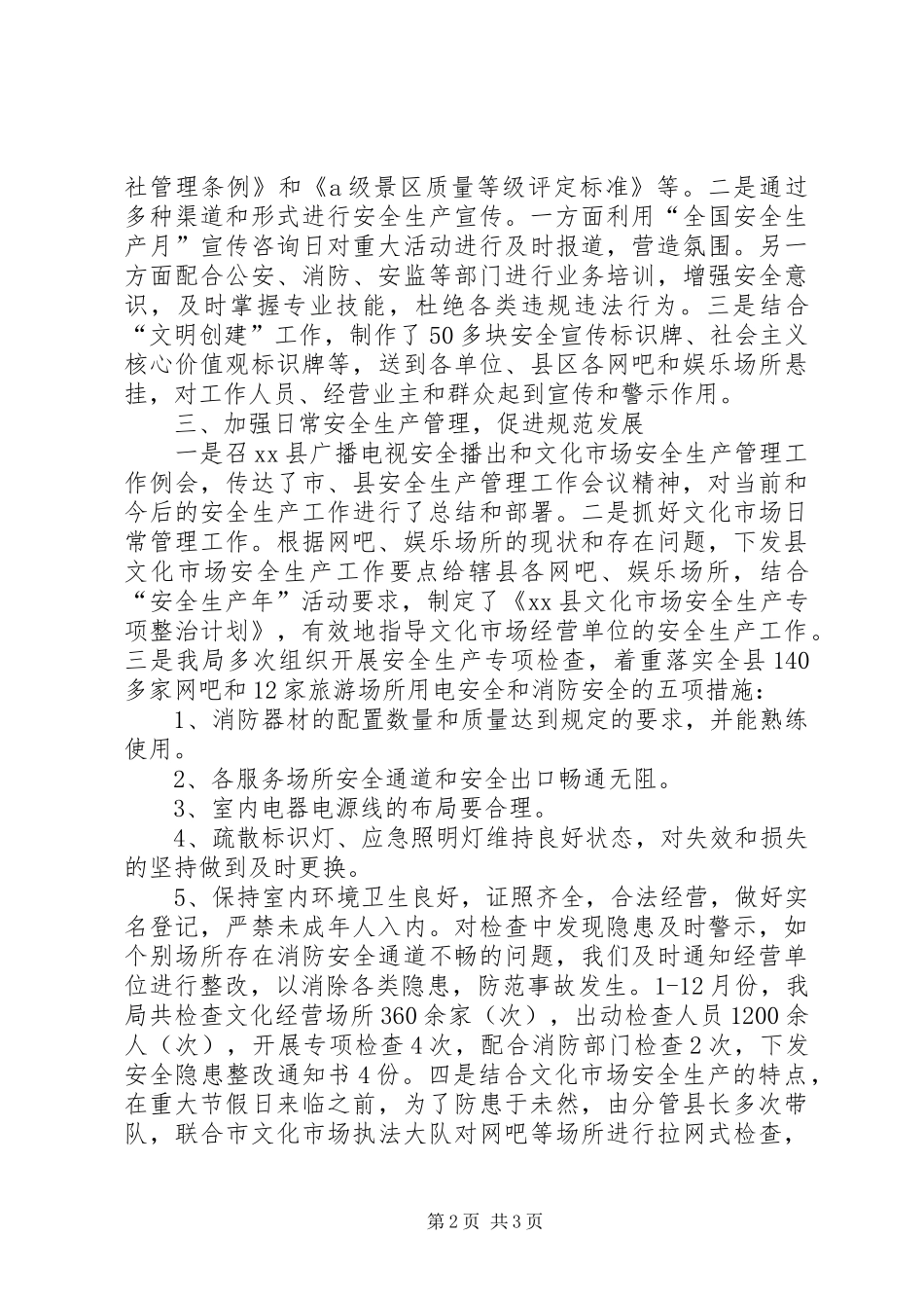 2024年乡镇文化广电局年度安全生产工作总结_第2页
