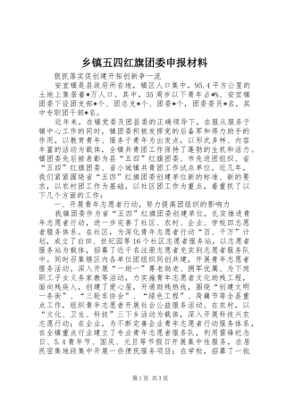 2024年乡镇五四红旗团委申报材料