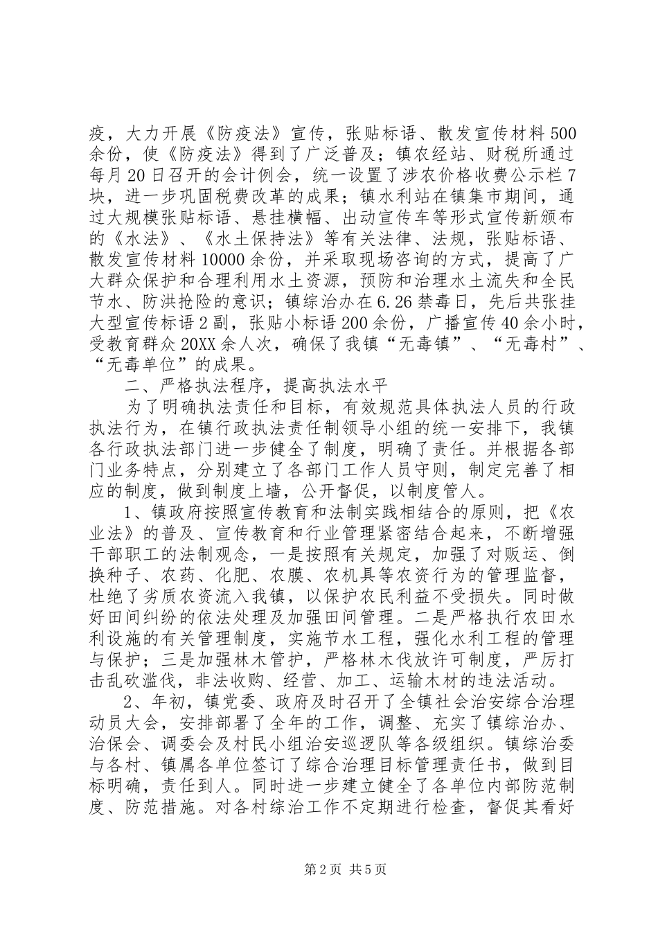 2024年乡镇行政执法工作年度总结_第2页