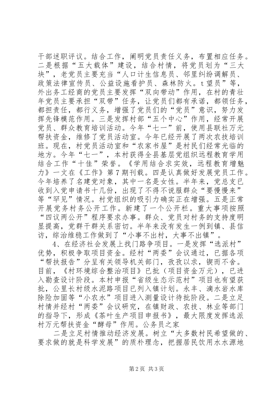 2024年乡镇选派干部基层调查工作报告_第2页