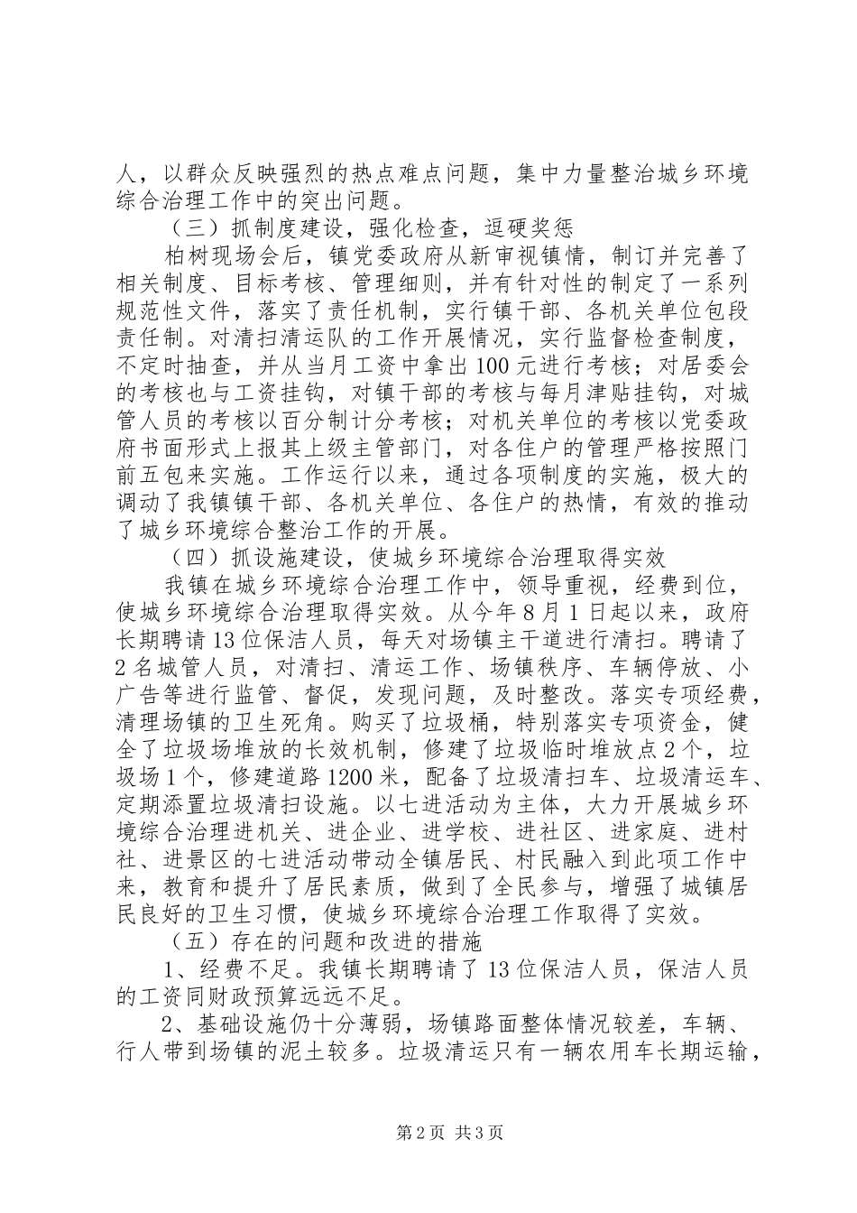 2024年乡镇镇环境综合整治工作总结_第2页