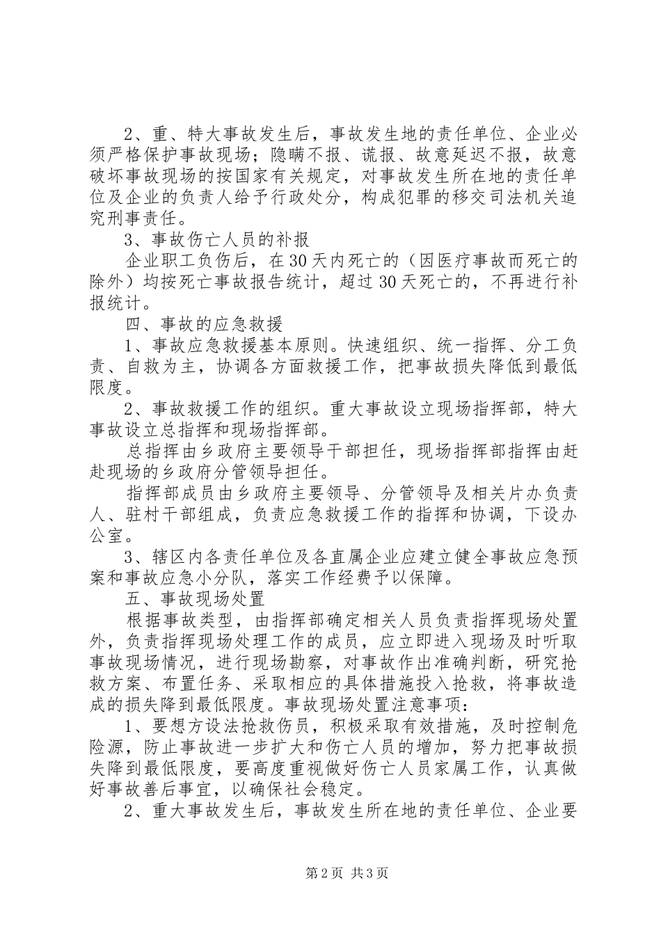 2024年乡镇重特大事故应急处置预案_第2页