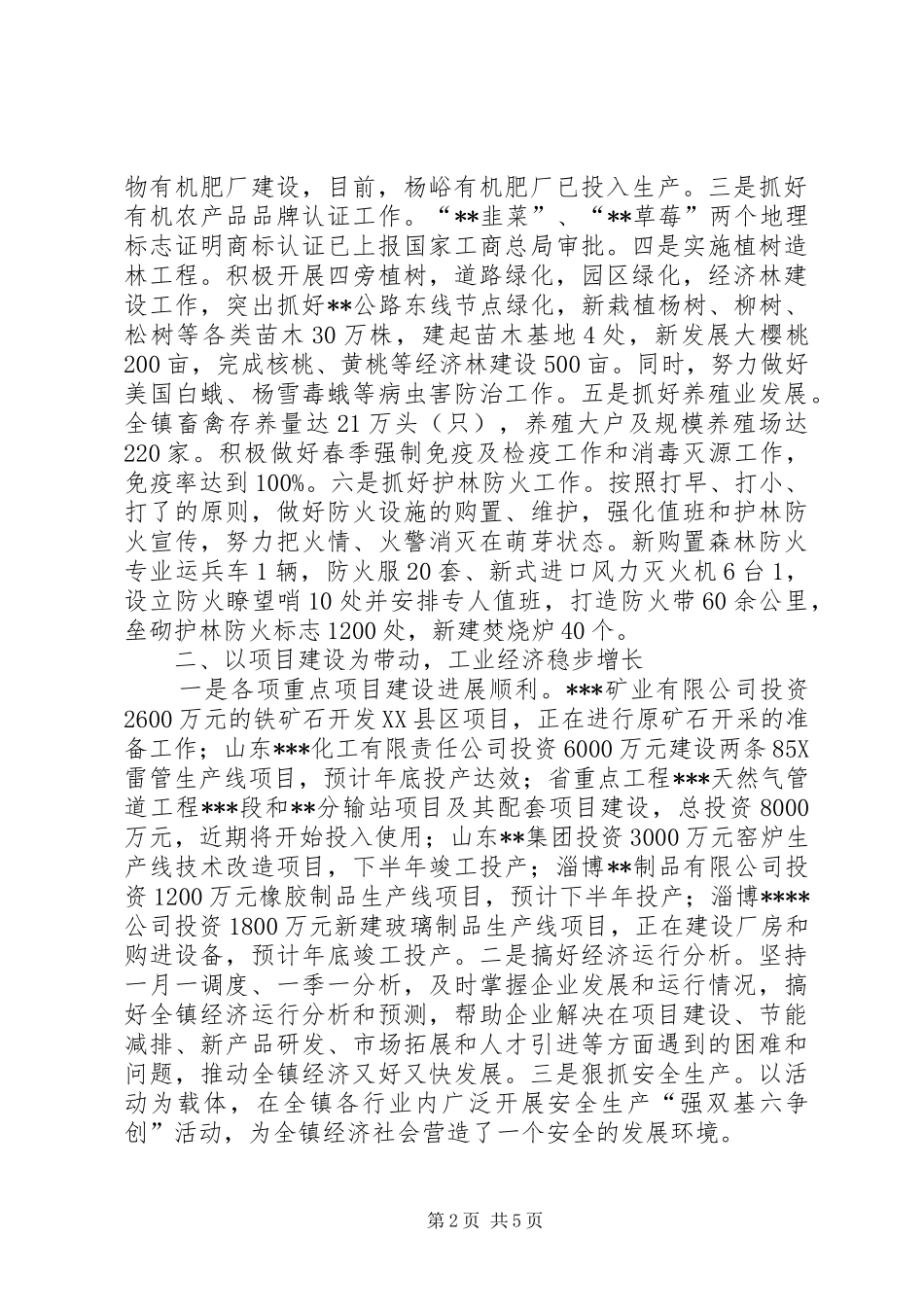 2024年乡镇主要工作完成情况汇报_第2页