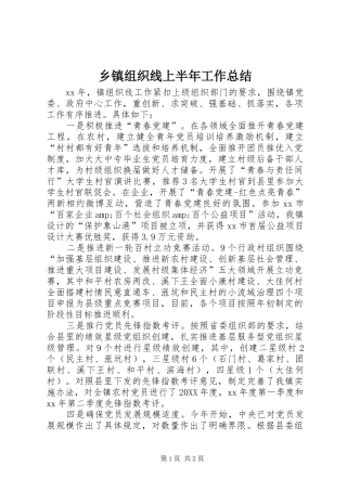 2024年乡镇组织线上半年工作总结