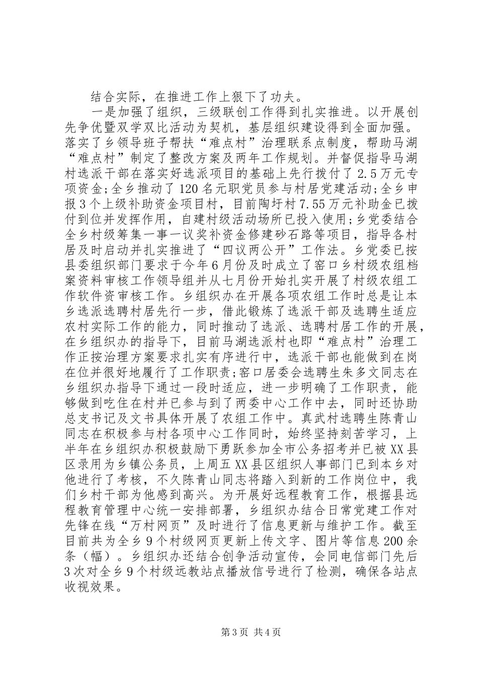 2024年乡政府三级联创年终工作总结_第3页