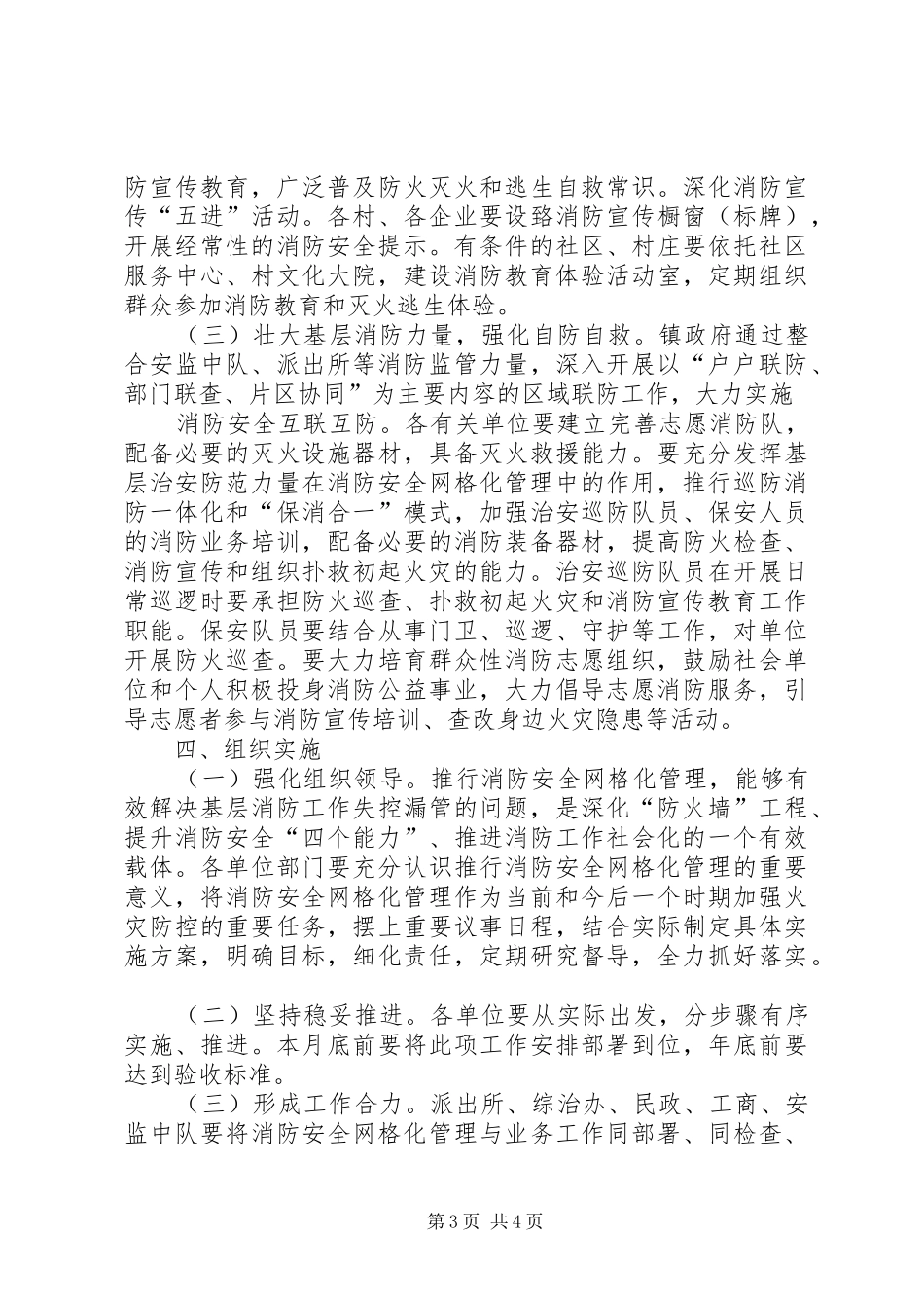 2024年乡政府推行消防安全网格化管理实施方案_第3页