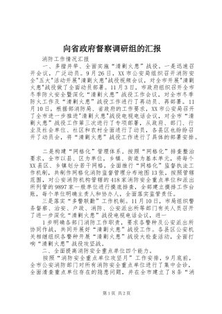 2024年向省政府督察调研组的汇报